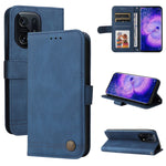 Custodia per telefono in pelle con bottone in metallo con albero della vita Skin Feel, For OPPO Find X5 Pro