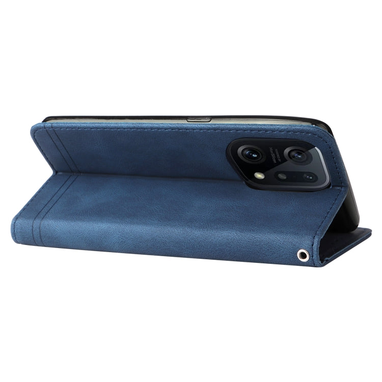 Custodia per telefono in pelle con bottone in metallo con albero della vita Skin Feel, For OPPO Find X5 Pro