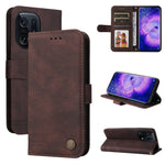 Custodia per telefono in pelle con bottone in metallo con albero della vita Skin Feel, For OPPO Find X5 Pro