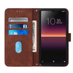 Custodia per cellulare in pelle con flip in rilievo 3D a tracolla, For Sony Xperia L4