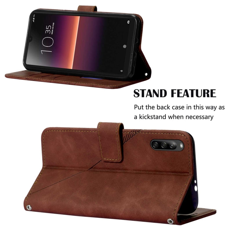 Custodia per cellulare in pelle con flip in rilievo 3D a tracolla, For Sony Xperia L4