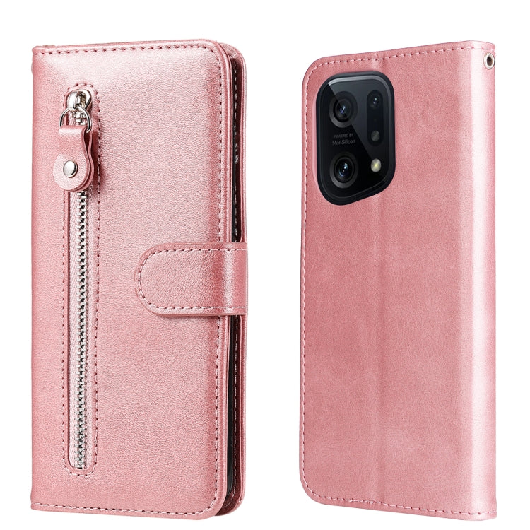 Custodia in pelle flip orizzontale con cerniera Fashion Calf Texture, For OPPO Find X5 Pro