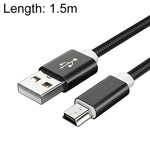 5 PCS Mini USB a USB A Cavo dati / ricarica intrecciato per MP3, fotocamera, DVR per auto, 0.25m, 1m, 1.5m, 2m, 3m