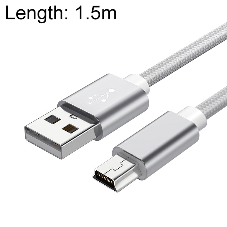 5 PCS Mini USB a USB A Cavo dati / ricarica intrecciato per MP3, fotocamera, DVR per auto, 0.25m, 1m, 1.5m, 2m, 3m
