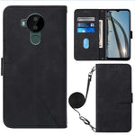 Custodia per cellulare in pelle con flip in rilievo 3D a tracolla, For Nokia C30, For Nokia G300, For Nokia C01 Plus, For Nokia C1 2020