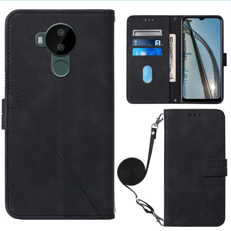 Custodia per cellulare in pelle con flip in rilievo 3D a tracolla, For Nokia C30, For Nokia G300, For Nokia C01 Plus, For Nokia C1 2020