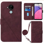 Custodia per cellulare in pelle con flip in rilievo 3D a tracolla, For Nokia C30, For Nokia G300, For Nokia C01 Plus, For Nokia C1 2020