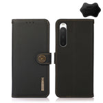 Custodia per telefono RFID KHAZNEH Custer in vera pelle, For Sony Xperia 10 IV, For Xiaomi Redmi Note 11E / Redmi 10 5G