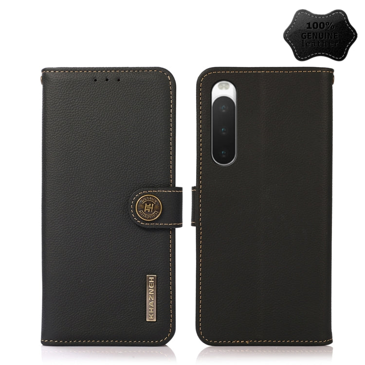 Custodia per telefono RFID KHAZNEH Custer in vera pelle, For Sony Xperia 10 IV, For Xiaomi Redmi Note 11E / Redmi 10 5G