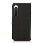 Custodia per telefono RFID KHAZNEH Custer in vera pelle, For Sony Xperia 10 IV, For Xiaomi Redmi Note 11E / Redmi 10 5G