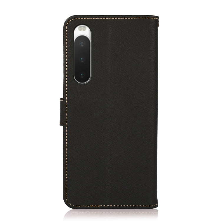 Custodia per telefono RFID KHAZNEH Custer in vera pelle, For Sony Xperia 10 IV, For Xiaomi Redmi Note 11E / Redmi 10 5G