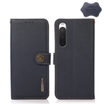 Custodia per telefono RFID KHAZNEH Custer in vera pelle, For Sony Xperia 10 IV, For Xiaomi Redmi Note 11E / Redmi 10 5G