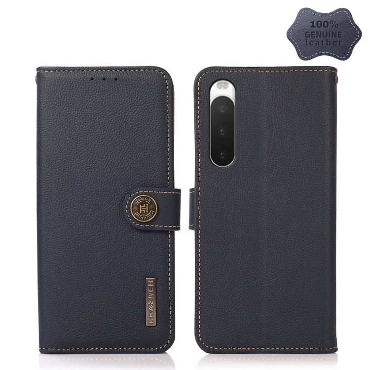 Custodia per telefono RFID KHAZNEH Custer in vera pelle, For Sony Xperia 10 IV, For Xiaomi Redmi Note 11E / Redmi 10 5G