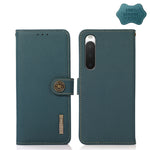 Custodia per telefono RFID KHAZNEH Custer in vera pelle, For Sony Xperia 10 IV, For Xiaomi Redmi Note 11E / Redmi 10 5G