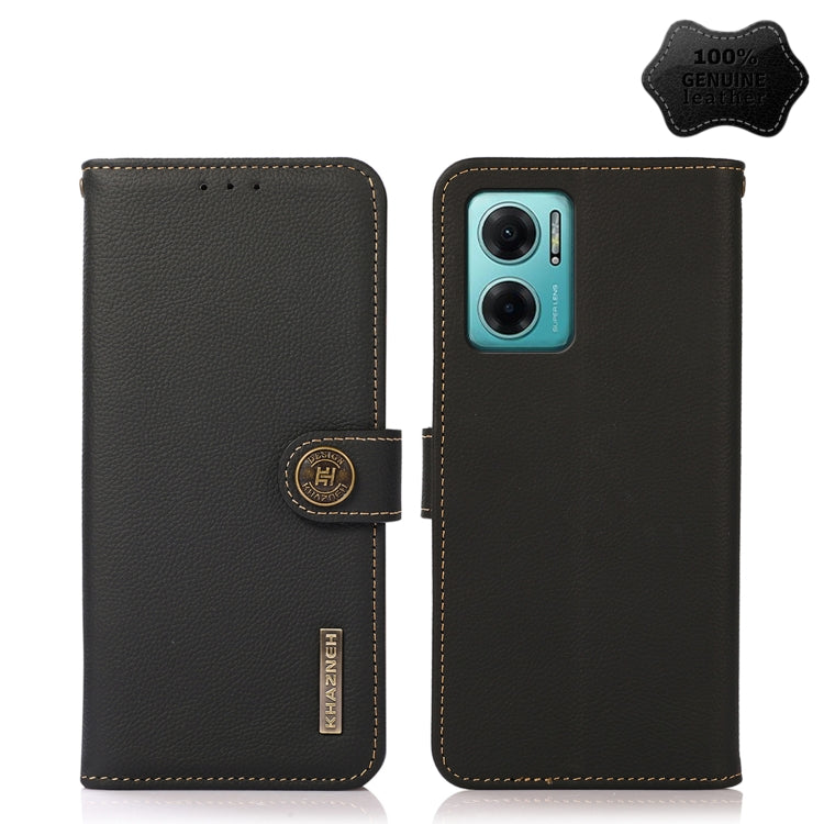 Custodia per telefono RFID KHAZNEH Custer in vera pelle, For Sony Xperia 10 IV, For Xiaomi Redmi Note 11E / Redmi 10 5G