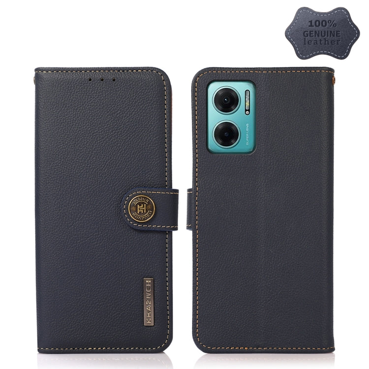 Custodia per telefono RFID KHAZNEH Custer in vera pelle, For Sony Xperia 10 IV, For Xiaomi Redmi Note 11E / Redmi 10 5G