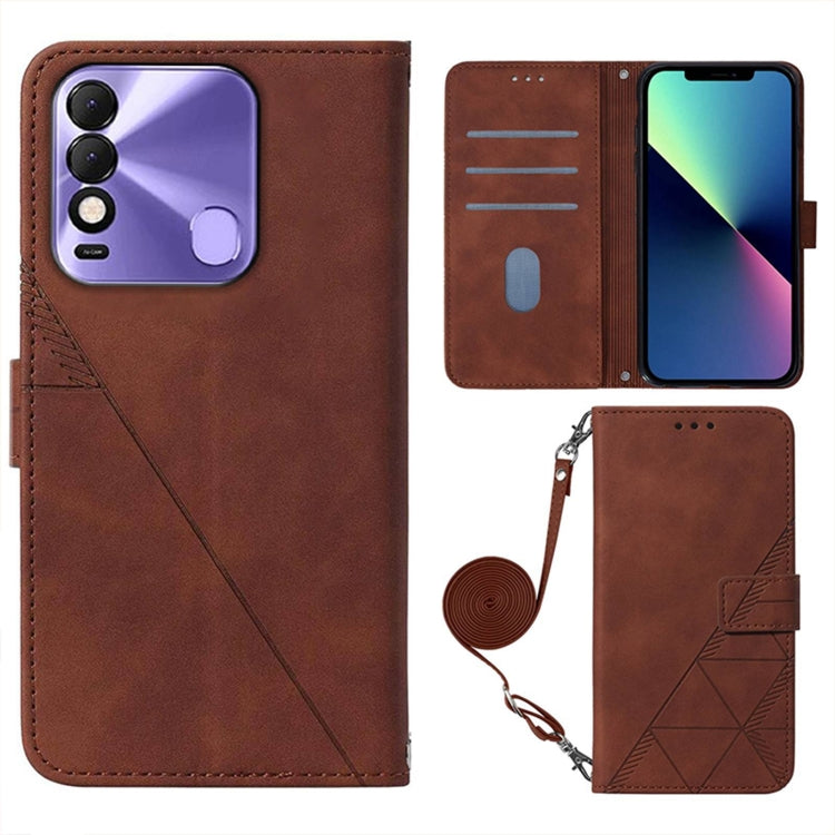 Custodia per cellulare in pelle con flip in rilievo 3D a tracolla, For Tecno Spark 8 KG6, For Tecno Spark 8P, For Tecno Spark Go 2021, For Tecno Spark Go 2022 / Spark 8C
