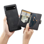 JEEHOOD Custodia per telefono a portafoglio staccabile magnetica retrò, For Google Pixel 7 5G, For Google Pixel 7 Pro 5G