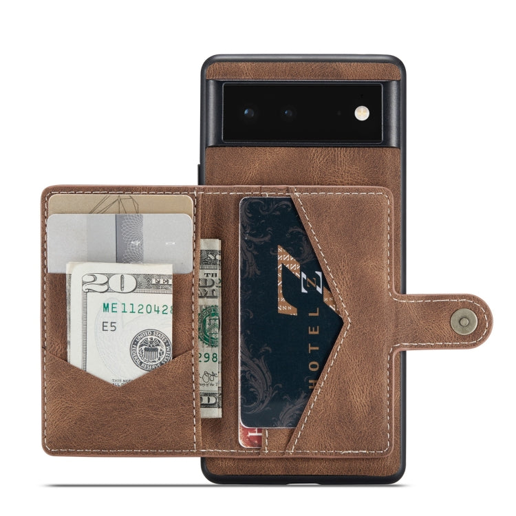 JEEHOOD Custodia per telefono a portafoglio staccabile magnetica retrò, For Google Pixel 7 5G, For Google Pixel 7 Pro 5G