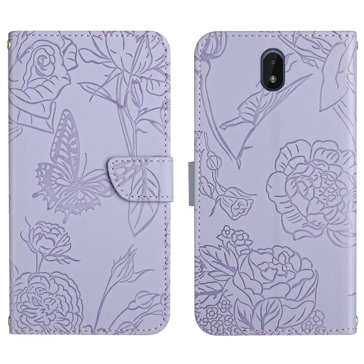 Custodia per cellulare in pelle goffrata con peonia a farfalla, For Nokia 1.4, For Nokia 2.4, For Nokia 5.4, For Nokia C01 Plus
