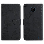 Custodia per cellulare in pelle goffrata con peonia a farfalla, For Nokia C10 / C20, For Nokia C20 Plus, For Nokia C30, For Nokia G50 5G