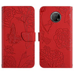 Custodia per cellulare in pelle goffrata con peonia a farfalla, For Nokia G300, For Nokia X20, For Nokia XR20