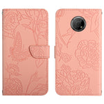 Custodia per cellulare in pelle goffrata con peonia a farfalla, For Nokia G300, For Nokia X20, For Nokia XR20