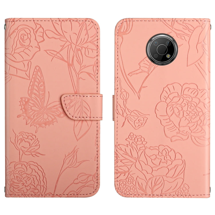 Custodia per cellulare in pelle goffrata con peonia a farfalla, For Nokia G300, For Nokia X20, For Nokia XR20