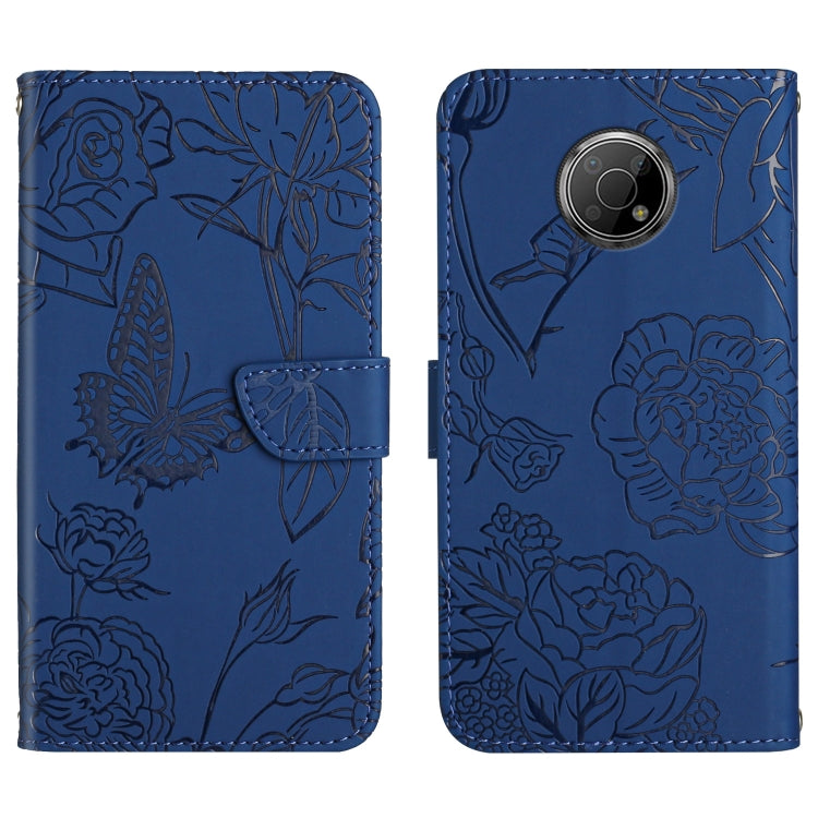 Custodia per cellulare in pelle goffrata con peonia a farfalla, For Nokia G300, For Nokia X20, For Nokia XR20