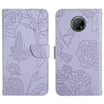 Custodia per cellulare in pelle goffrata con peonia a farfalla, For Nokia G300, For Nokia X20, For Nokia XR20