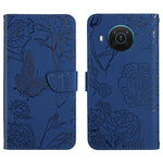 Custodia per cellulare in pelle goffrata con peonia a farfalla, For Nokia G300, For Nokia X20, For Nokia XR20