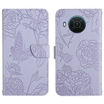 Custodia per cellulare in pelle goffrata con peonia a farfalla, For Nokia G300, For Nokia X20, For Nokia XR20