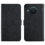 Custodia per cellulare in pelle goffrata con peonia a farfalla, For Nokia G300, For Nokia X20, For Nokia XR20