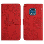 Custodia per cellulare in pelle goffrata con peonia a farfalla, For Nokia G300, For Nokia X20, For Nokia XR20