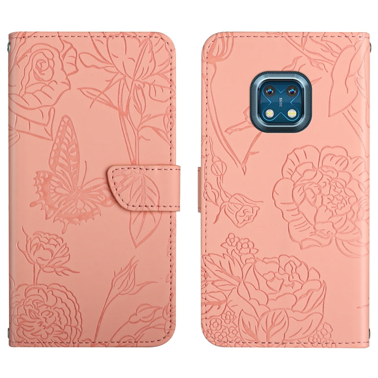 Custodia per cellulare in pelle goffrata con peonia a farfalla, For Nokia G300, For Nokia X20, For Nokia XR20