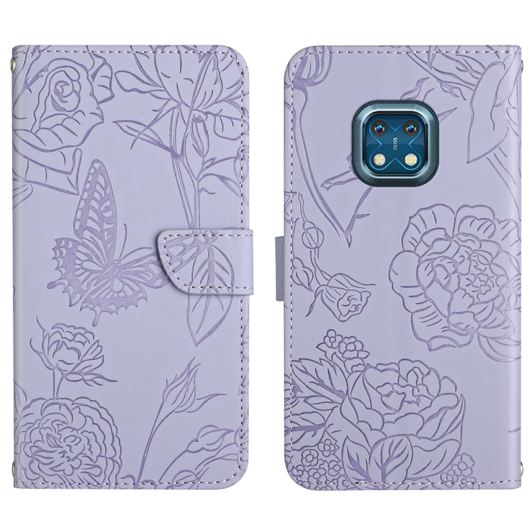 Custodia per cellulare in pelle goffrata con peonia a farfalla, For Nokia G300, For Nokia X20, For Nokia XR20