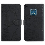 Custodia per cellulare in pelle goffrata con peonia a farfalla, For Nokia G300, For Nokia X20, For Nokia XR20