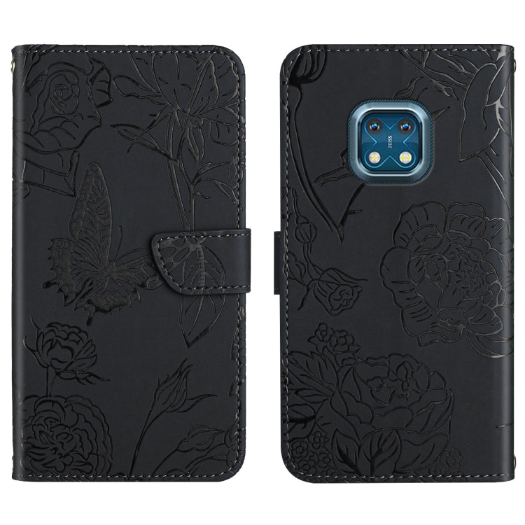 Custodia per cellulare in pelle goffrata con peonia a farfalla, For Nokia G300, For Nokia X20, For Nokia XR20
