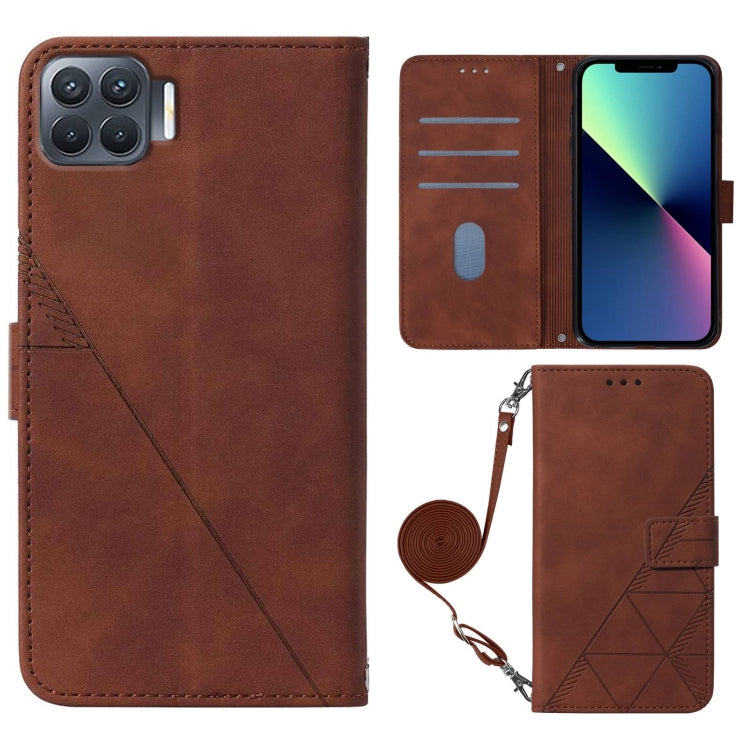 Custodia per cellulare in pelle con flip in rilievo 3D a tracolla, For OPPO A93 4G / F17 Pro, For OPPO A94 4G / F19 Pro 4G, For OPPO A94 5G / A95 5G, For OPPO Realme 8 5G / V13 5G
