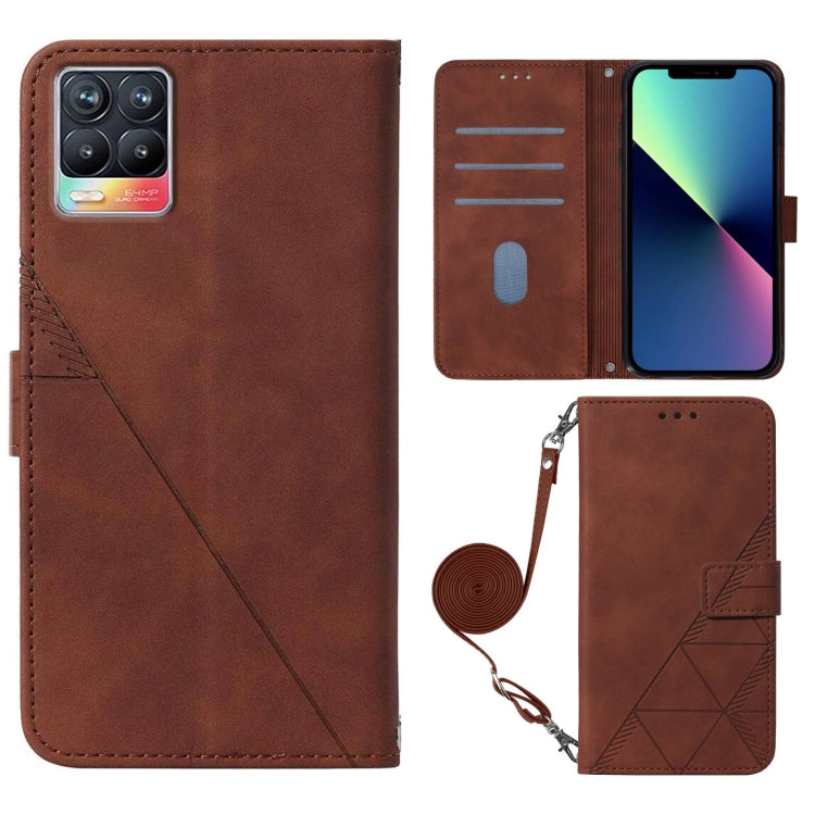 Custodia per cellulare in pelle con flip in rilievo 3D a tracolla, For OPPO Realme 8 / 8 Pro, For OPPO Realme 8i, For OPPO Realme C11, For OPPO Realme C12 / C25