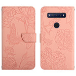 Custodia per cellulare in pelle goffrata con peonia a farfalla, For TCL 10 SE, For TCL 20 Pro 5G, For TCL 20 SE, For TCL 20 R 5G, For TCL 20S / 20 5G / 20L / 20L+