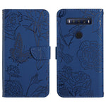 Custodia per cellulare in pelle goffrata con peonia a farfalla, For TCL 10 SE, For TCL 20 Pro 5G, For TCL 20 SE, For TCL 20 R 5G, For TCL 20S / 20 5G / 20L / 20L+