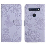 Custodia per cellulare in pelle goffrata con peonia a farfalla, For TCL 10 SE, For TCL 20 Pro 5G, For TCL 20 SE, For TCL 20 R 5G, For TCL 20S / 20 5G / 20L / 20L+