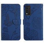 Custodia per cellulare in pelle goffrata con peonia a farfalla, For TCL 30 SE, For T-Mobile Revvl V+ 5G