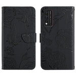Custodia per cellulare in pelle goffrata con peonia a farfalla, For TCL 30 SE, For T-Mobile Revvl V+ 5G