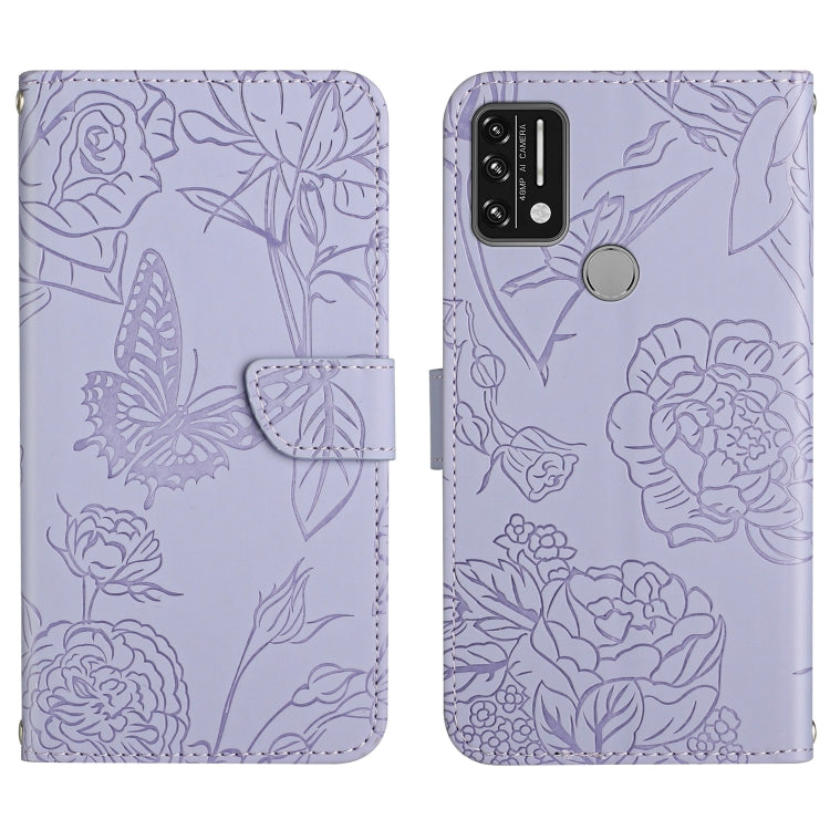 Custodia per cellulare in pelle goffrata con peonia a farfalla, For Umidigi A7, For Umidigi A7 Pro, For Umidigi A7s, For Umidigi A9