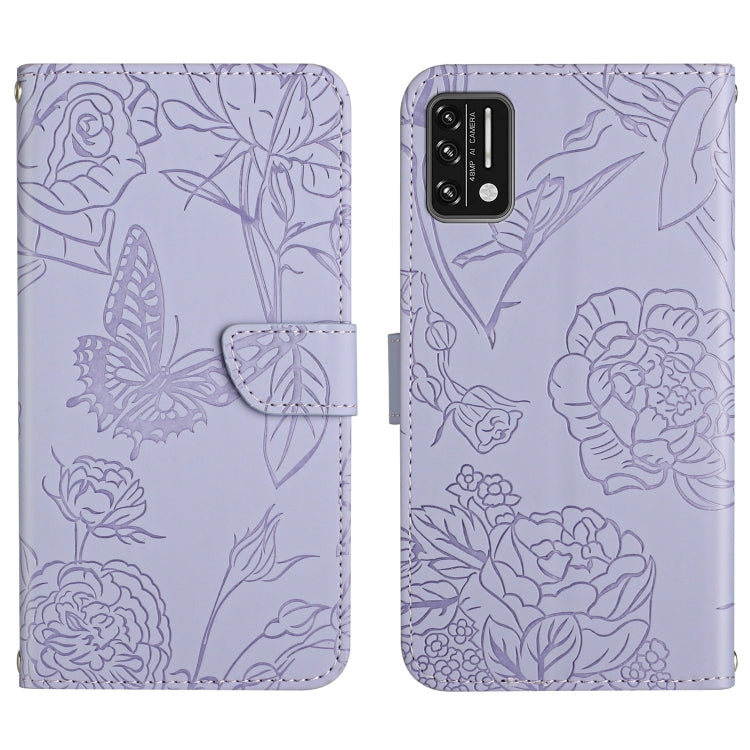 Custodia per cellulare in pelle goffrata con peonia a farfalla, For Umidigi A7, For Umidigi A7 Pro, For Umidigi A7s, For Umidigi A9