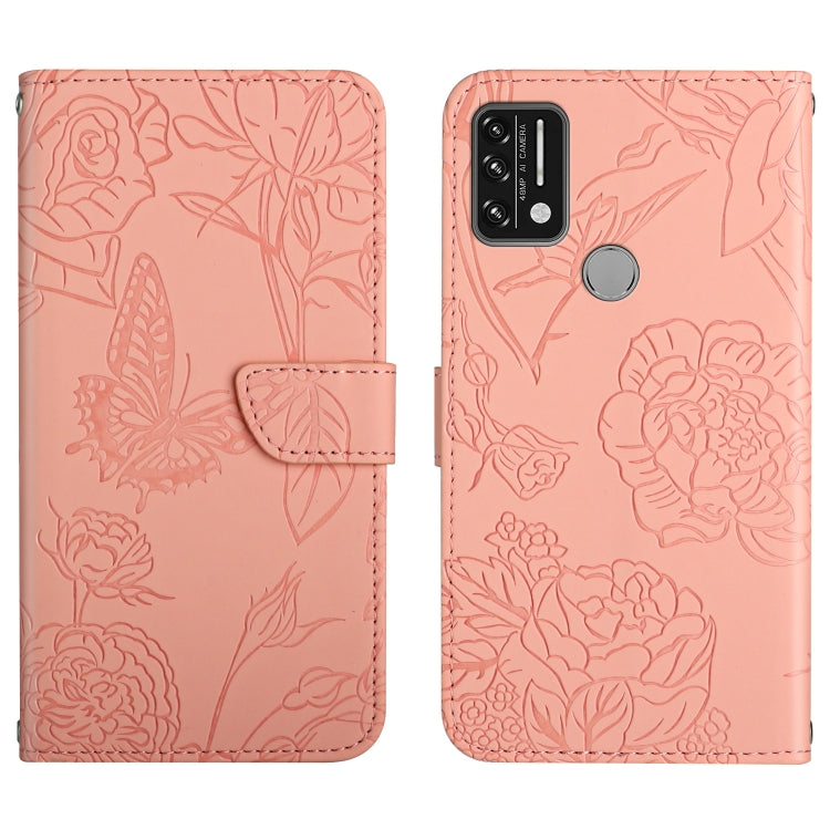 Custodia per cellulare in pelle goffrata con peonia a farfalla, For Umidigi A7, For Umidigi A7 Pro, For Umidigi A7s, For Umidigi A9