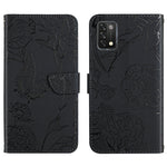 Custodia per cellulare in pelle goffrata con peonia a farfalla, For Umidigi A11, For Umidigi Bison Pro