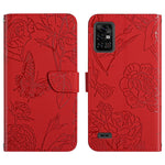Custodia per cellulare in pelle goffrata con peonia a farfalla, For Umidigi A11, For Umidigi Bison Pro